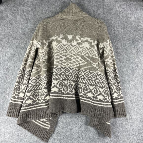 Abercrombie Fitch Wool Blend Cardigan Womens Small Beige Patterned Boho Aztec - Picture 9 of 14